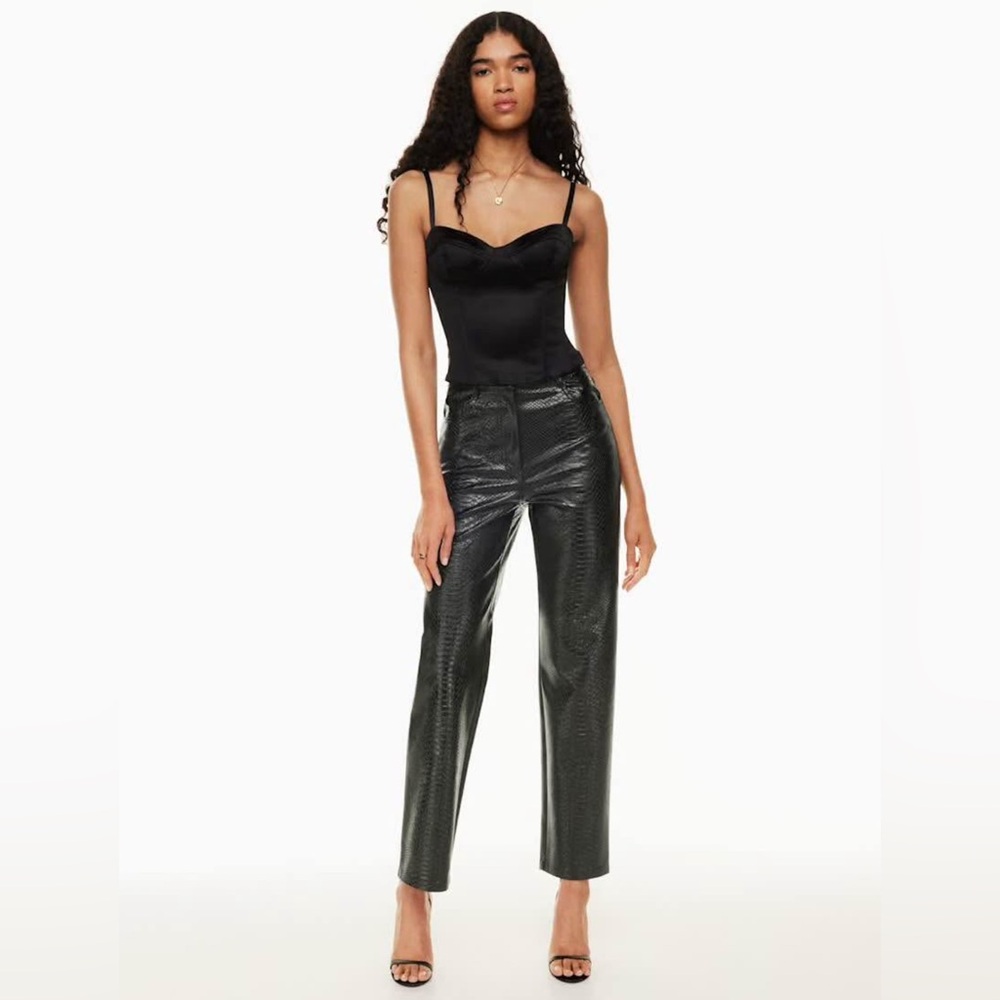 20- WILFRED MELINA pants python snake embossed vegan leather size 2